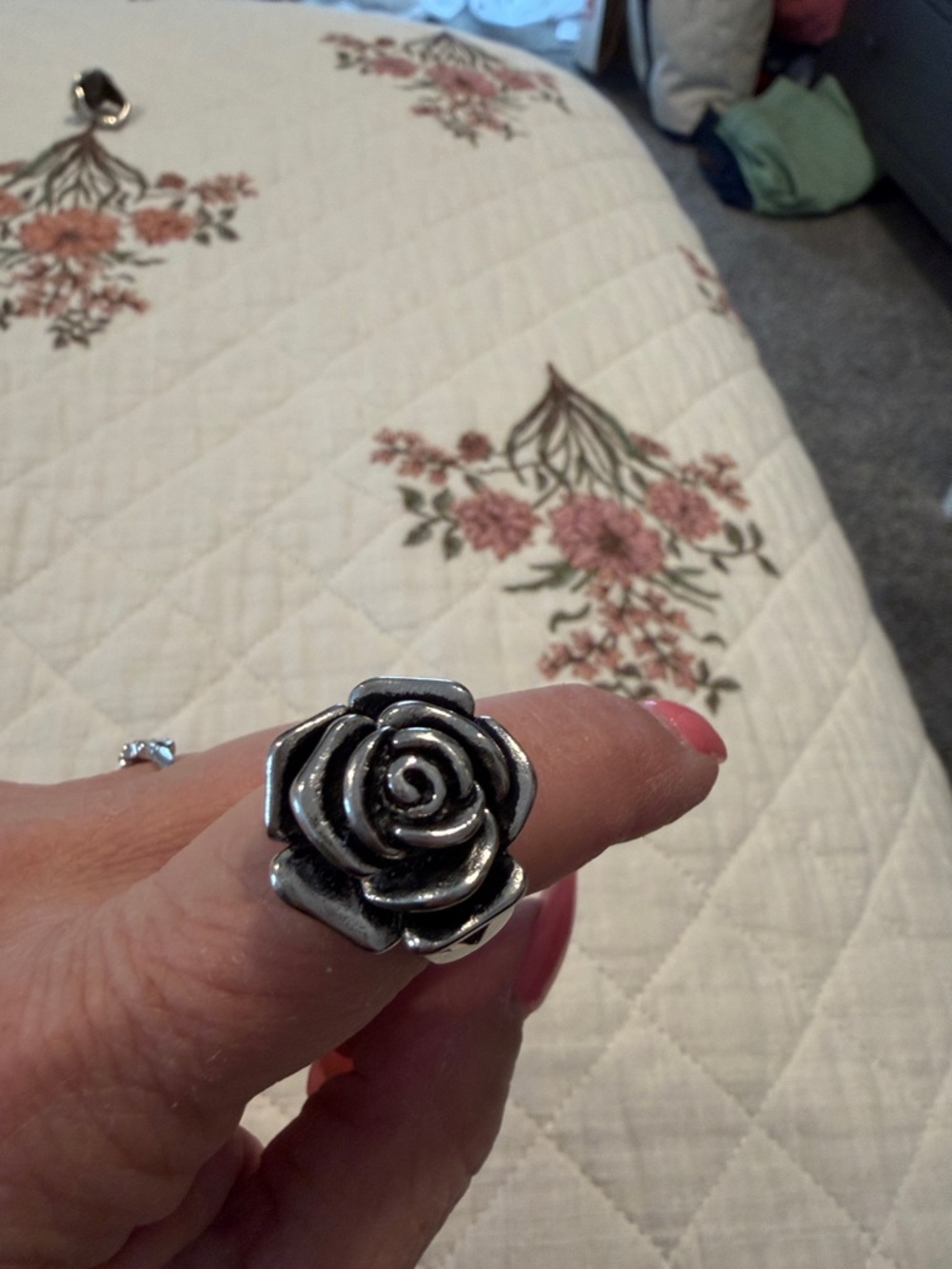 Silver Rose Stainless  Ring - Women Jewelry